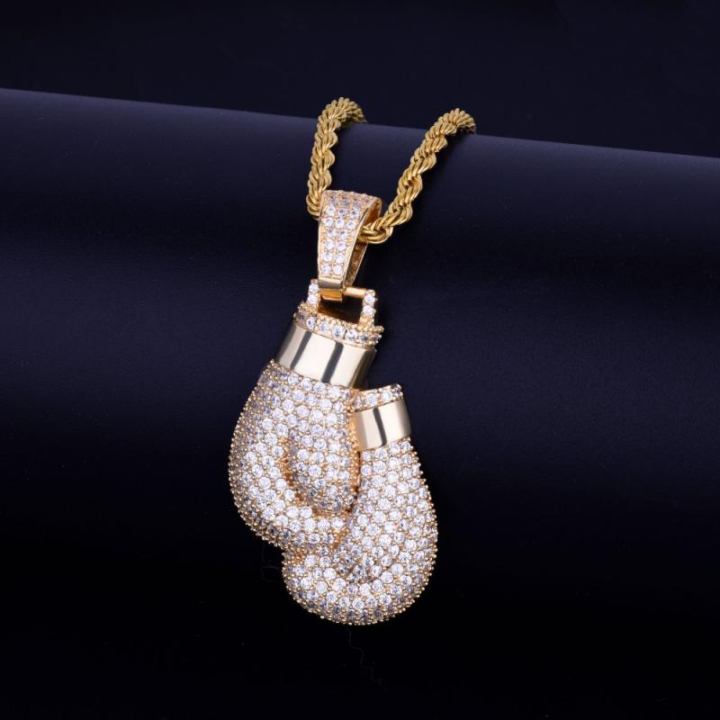Boxing Glove Set - Хип-хоп Bling Iced Cubic Zircon боксерские